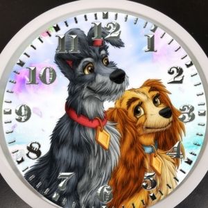 Lady and the tramp led lights wall clock